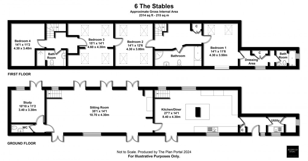 Floorplan for 6 The Stables, Hargate House Farm, Hilton
