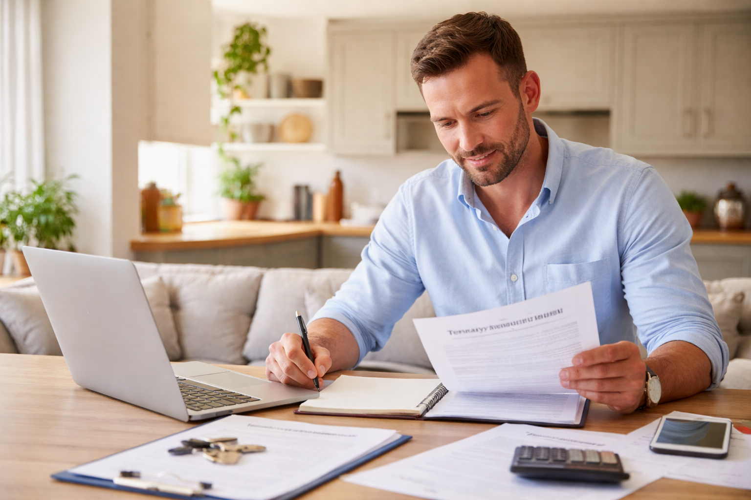 Landlord reviewing tenancy paperwork for ICO registration guidance